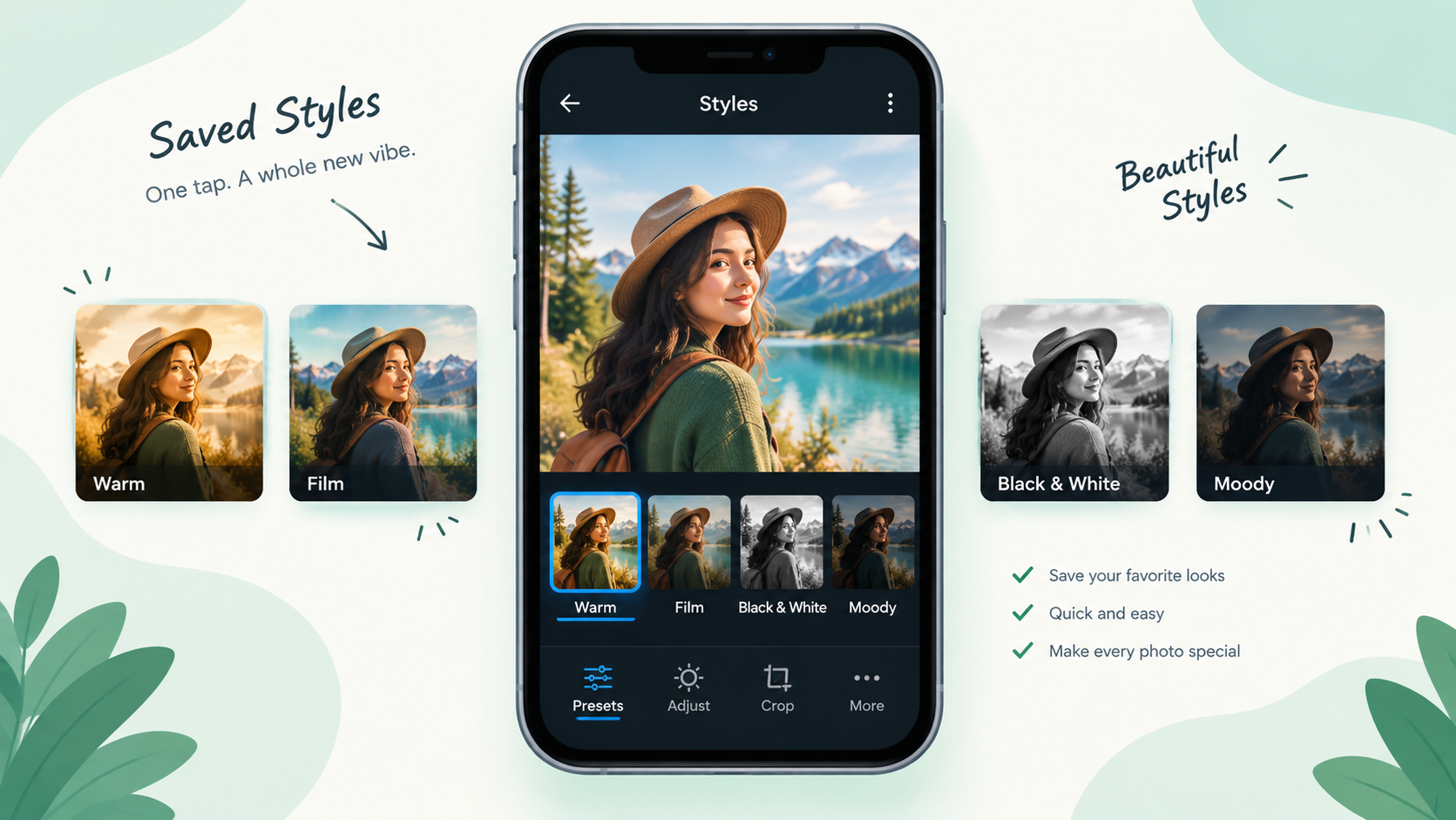 Snapseed looks and saved editing styles